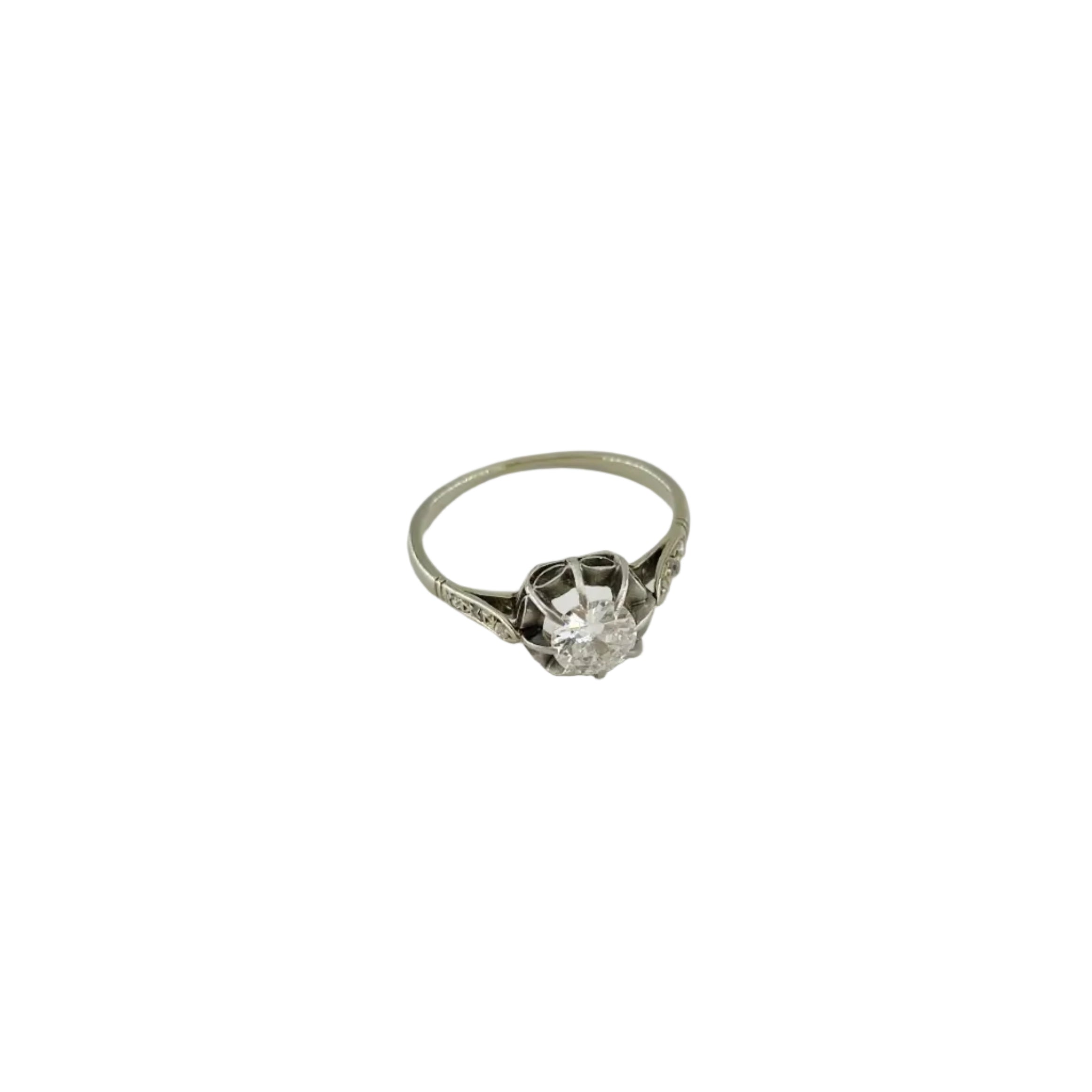 Bague Solitaire en or blanc et diamants