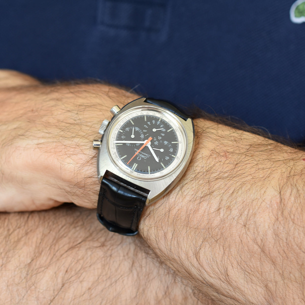 Montre OMEGA "Seamaster" en acier et cuir