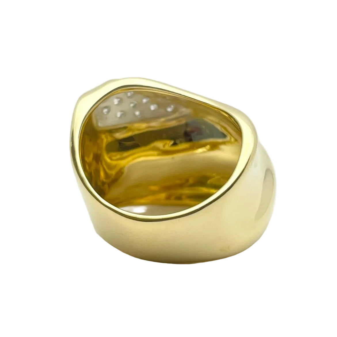 Bague Chevalière en or blanc, or jaune et diamants