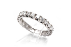 Bague Alliance en or blanc et diamants