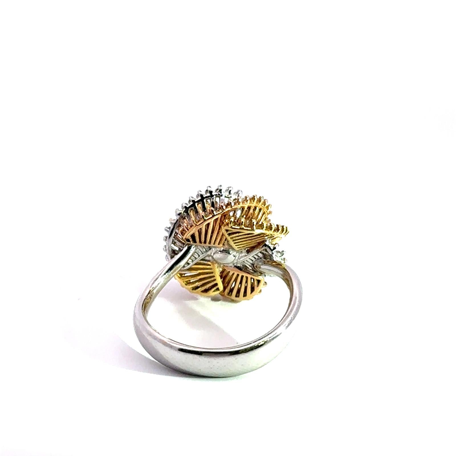 Bague Cocktail en or jaune et diamants