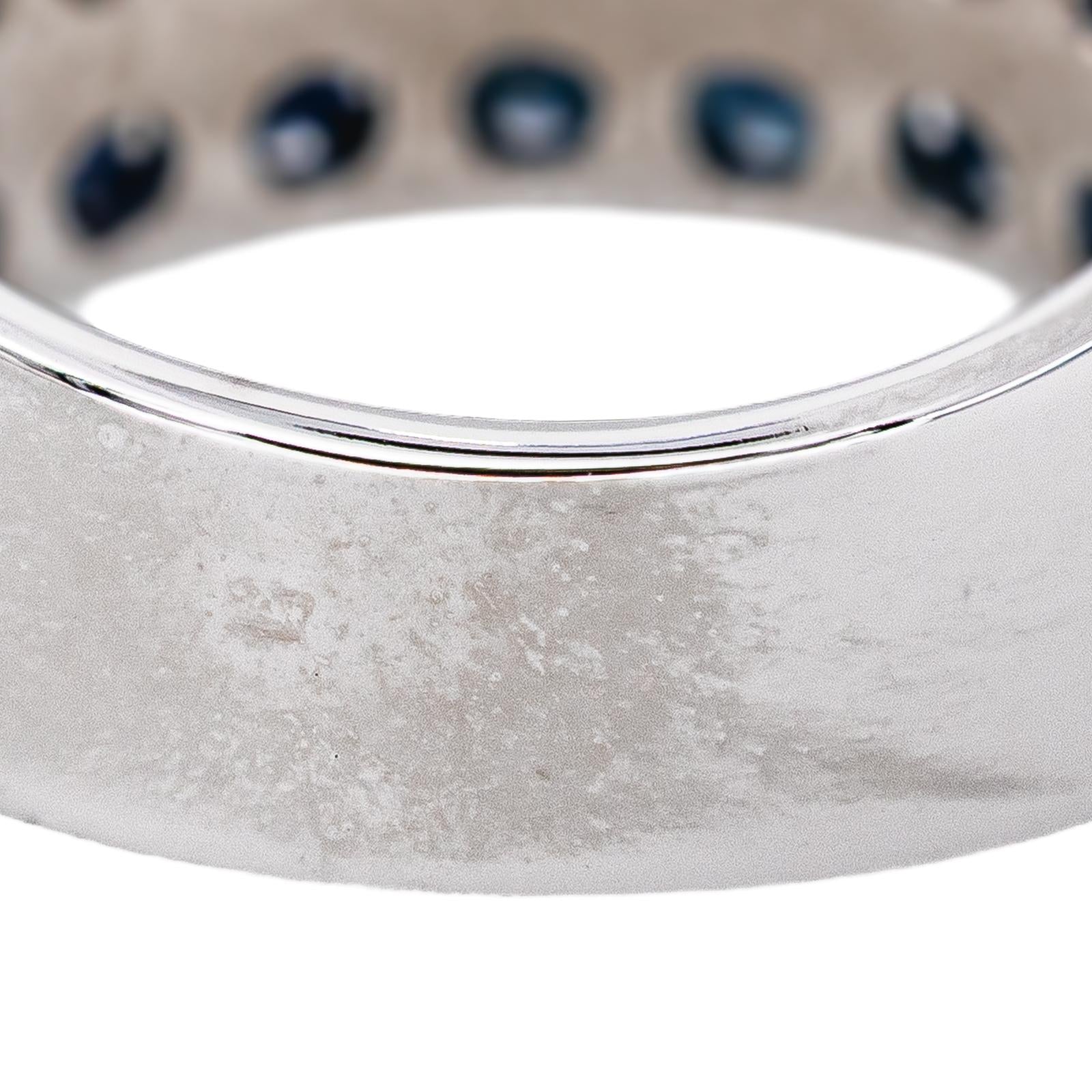 Bague Bandeau Or blanc Saphir
