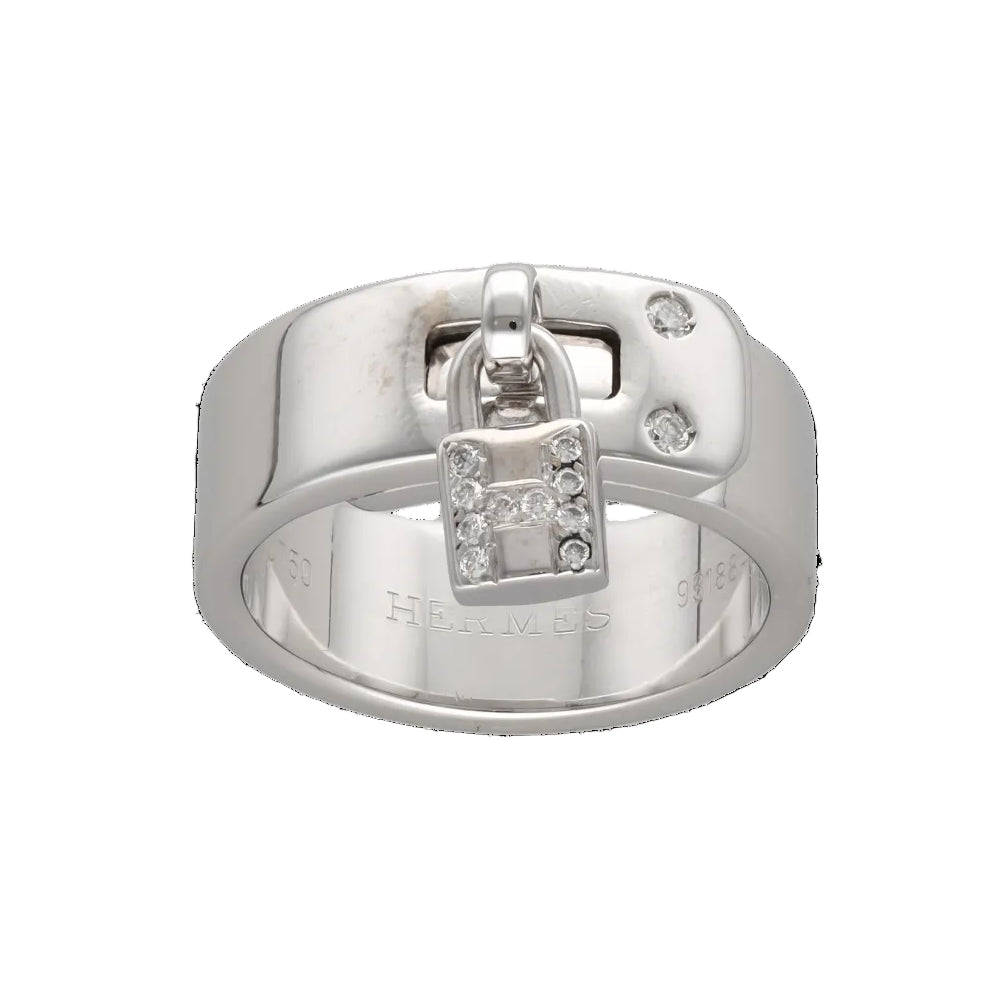Bague HERMÈS "Kelly" en or blanc et diamants
