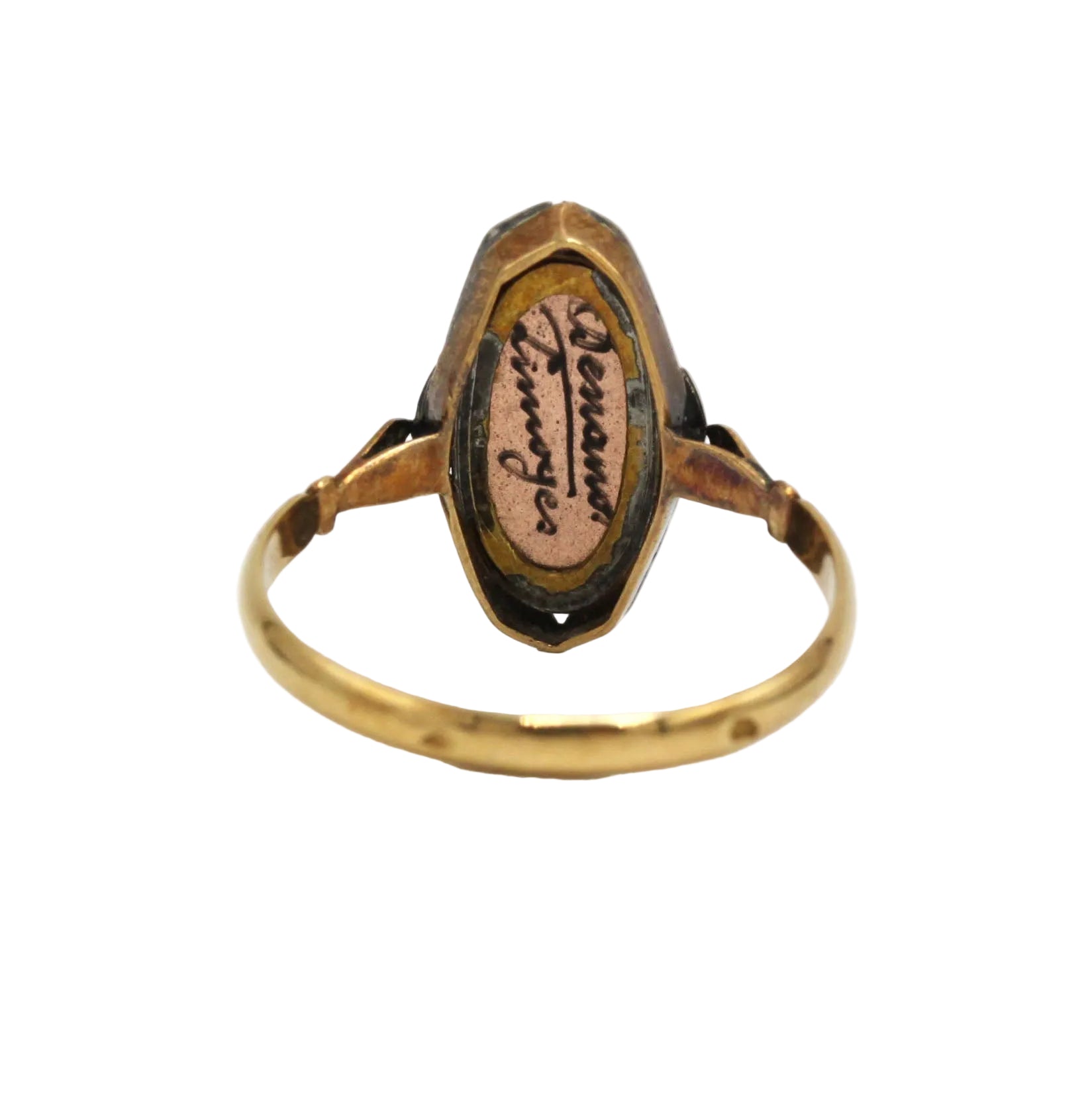 Bague Marquise DENANOT en or jaune et émail