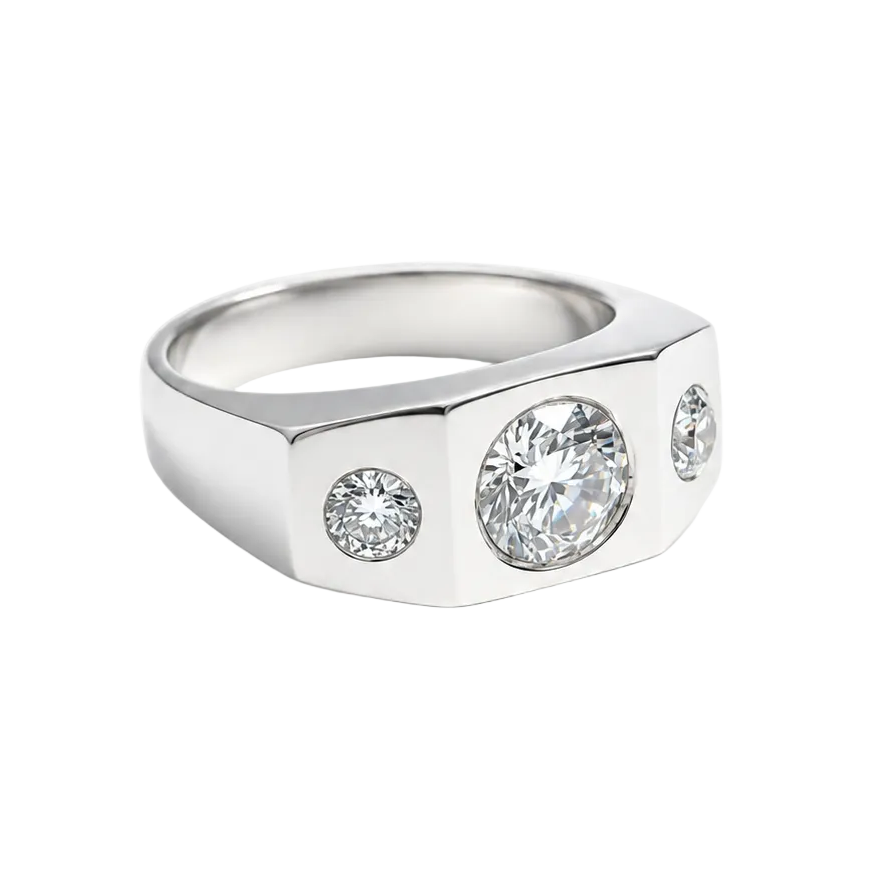 Bague Trilogie en platine et diamants