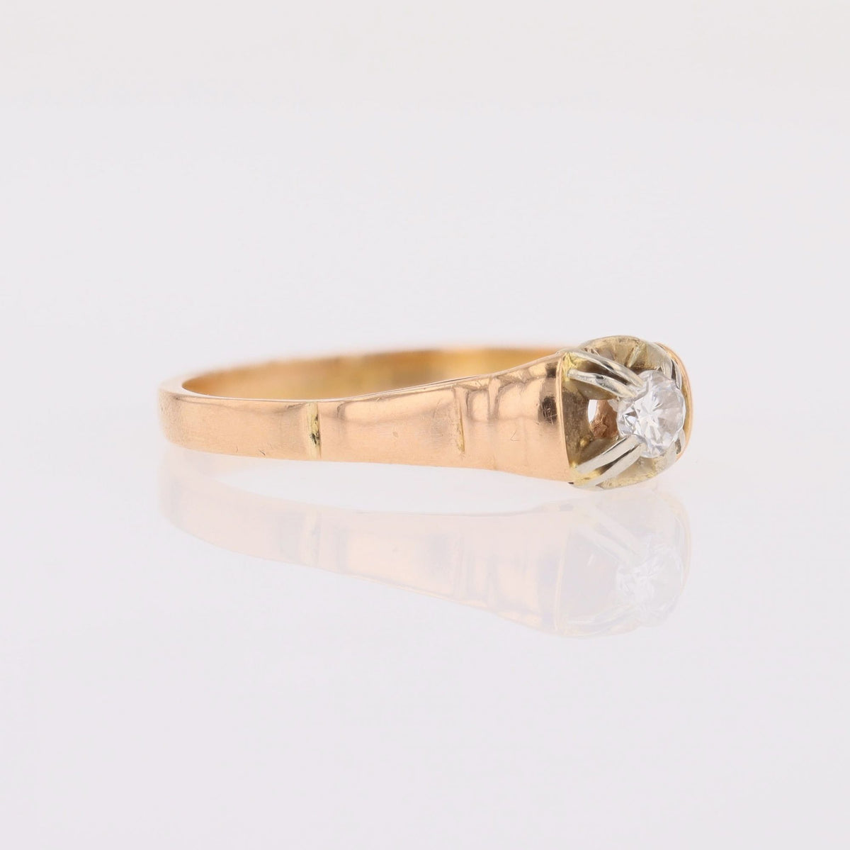 Bague Solitaire en or rose et diamant