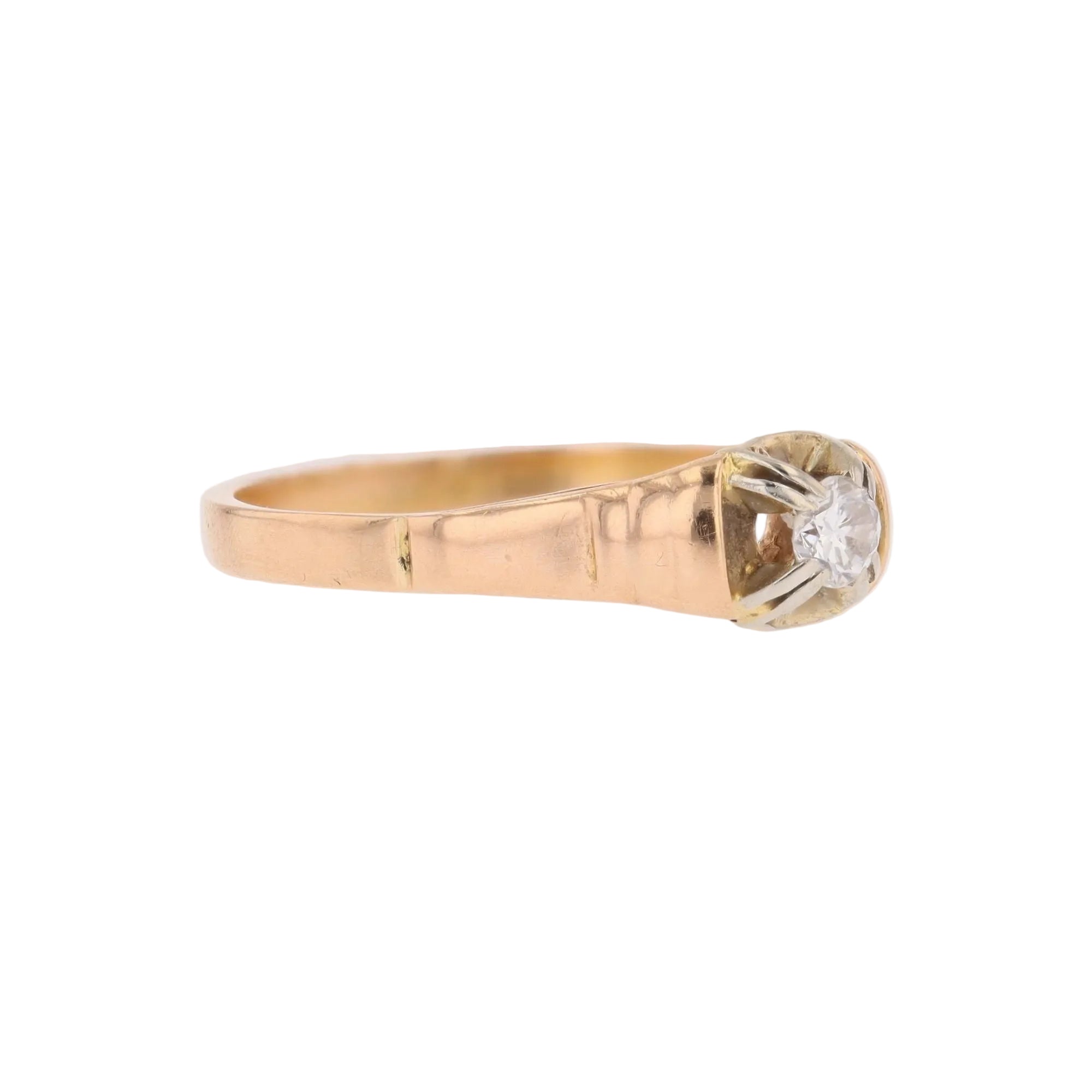 Bague Solitaire en or rose et diamant