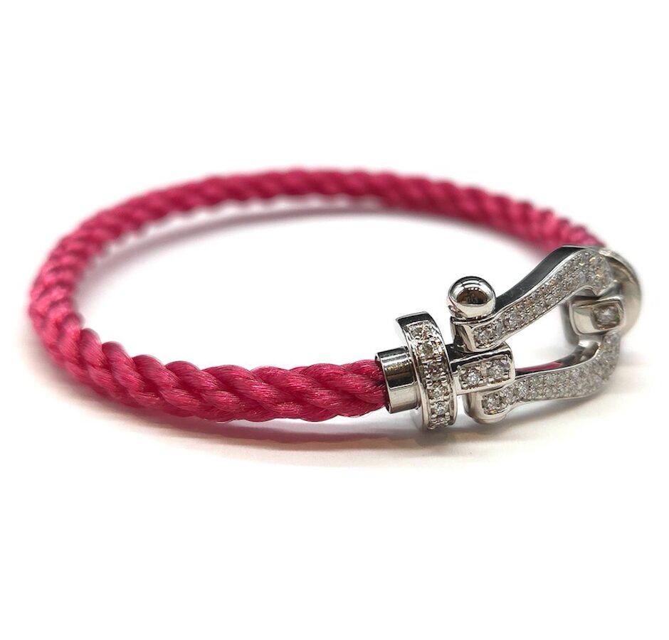 Bracelet FRED Force 10 GM en or blanc et diamants