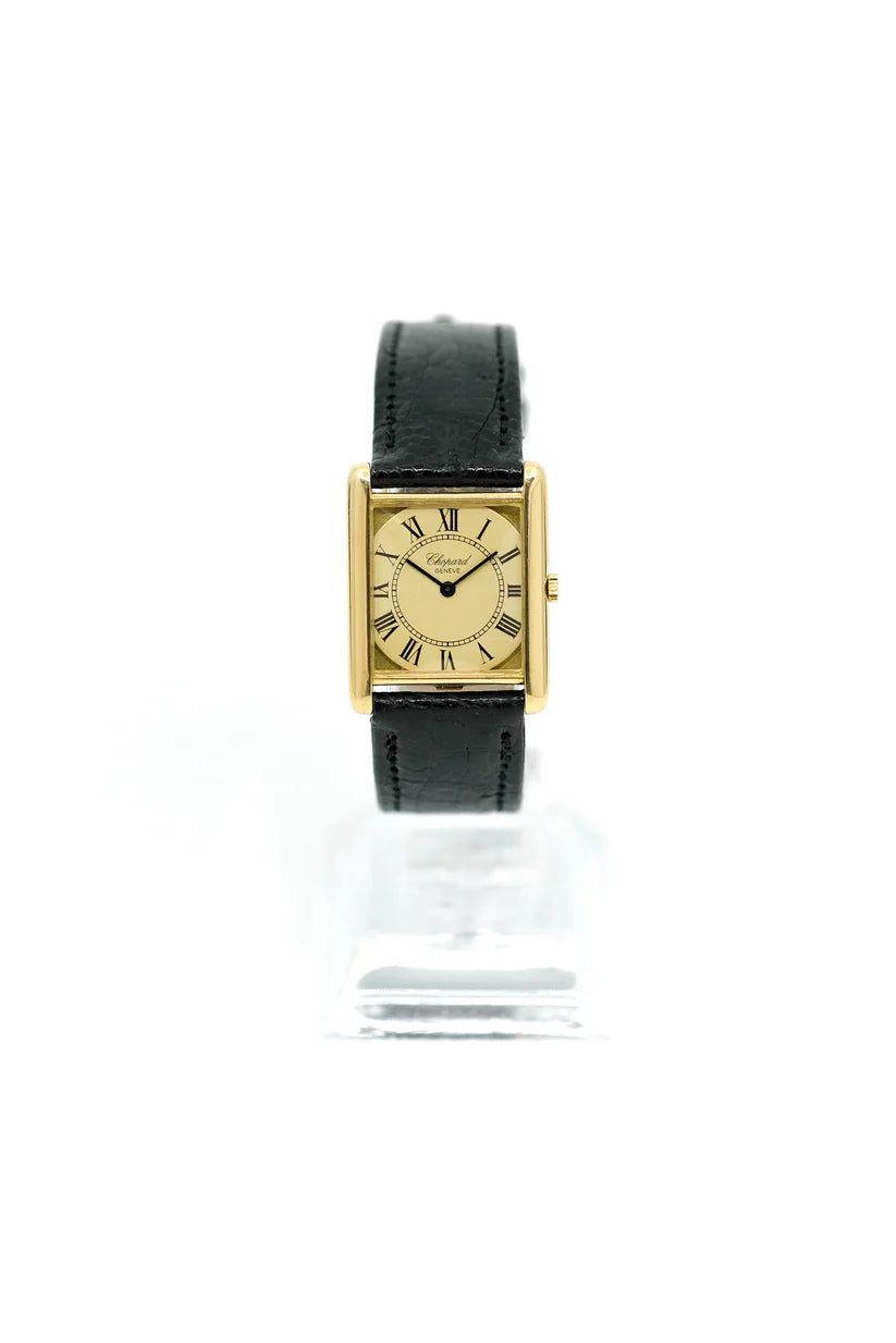 Montre CHOPARD "Tank" en or jaune et cuir