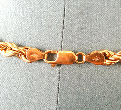 Important collier en or jaune, maille corde doublée
