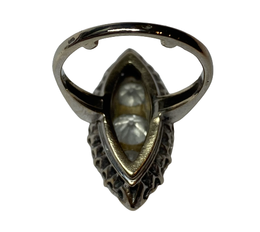 BAGUE OR BLANC 18K MARQUISE  (T.48)