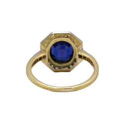 Bague Entourage en or jaune, platine, saphir et diamants