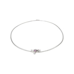 Collier Or blanc Saphir rose