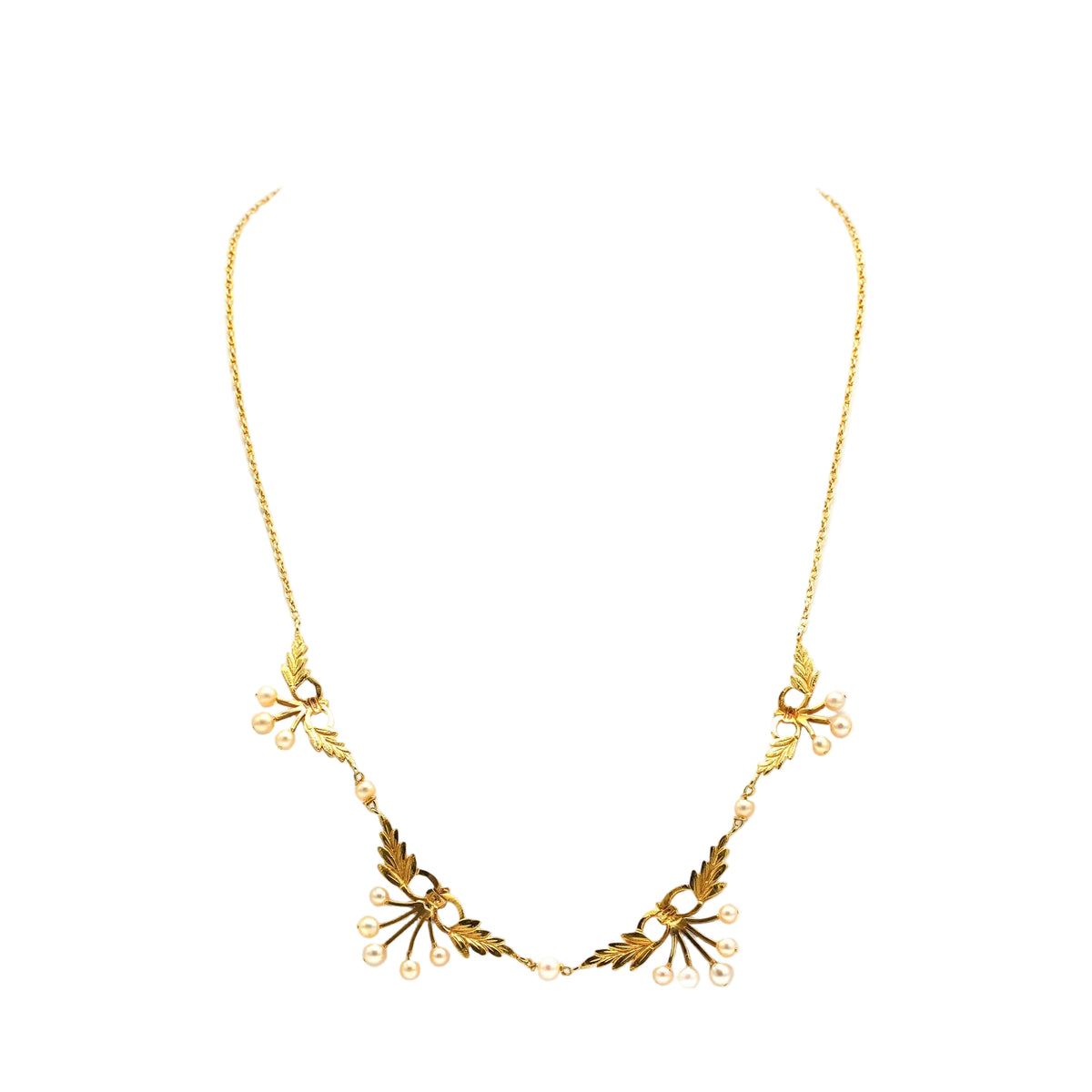 Collier Draperie en or jaune et perles