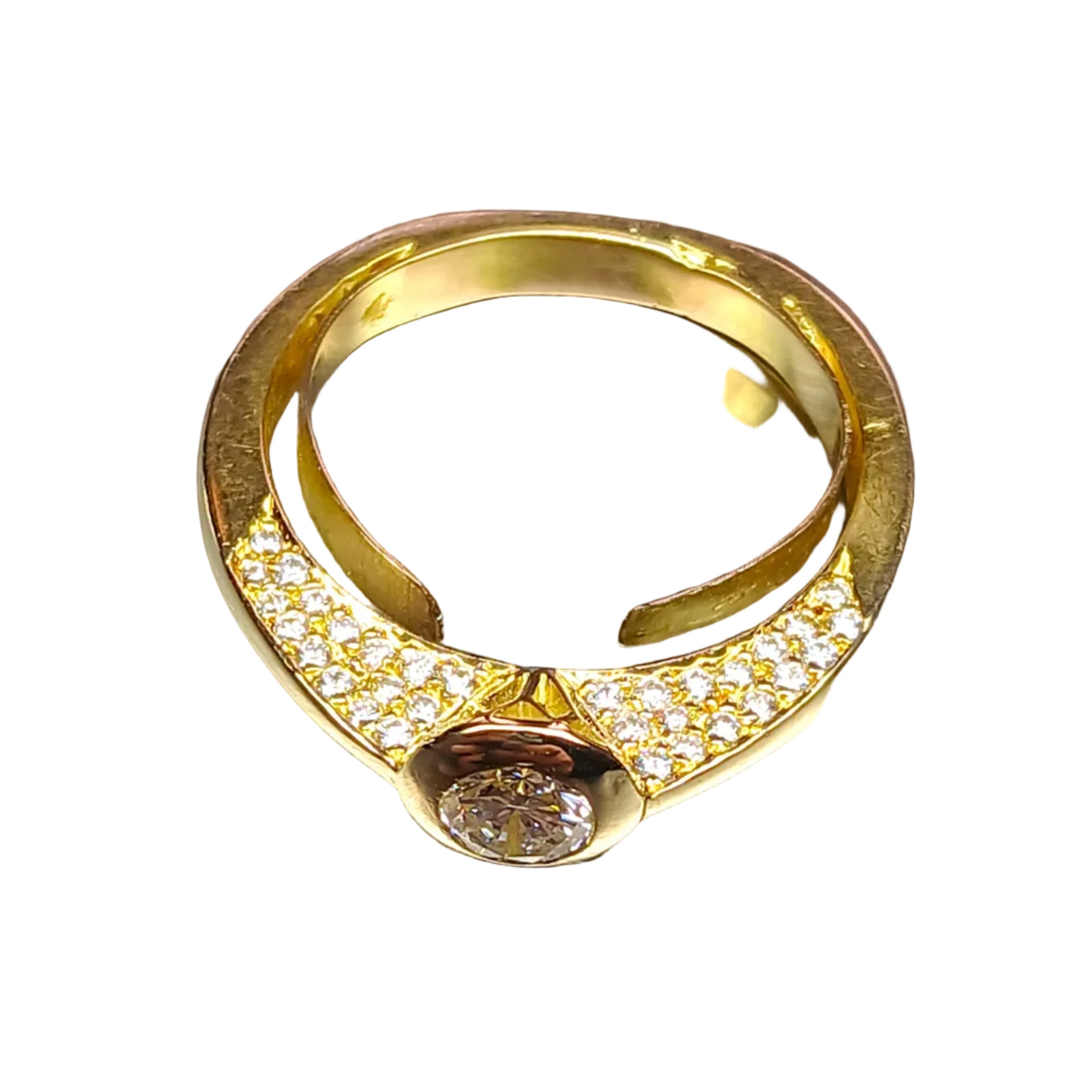 Bague Solitaire KORLOFF en or jaune et diamants