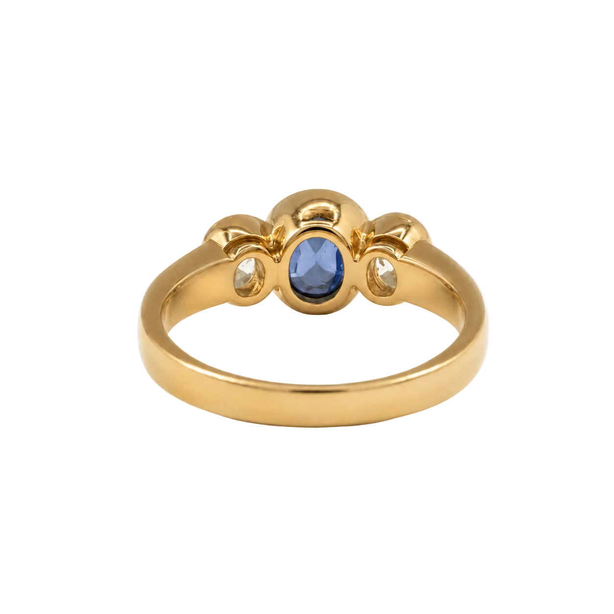 Bague Trilogie en or jaune, saphir et diamants