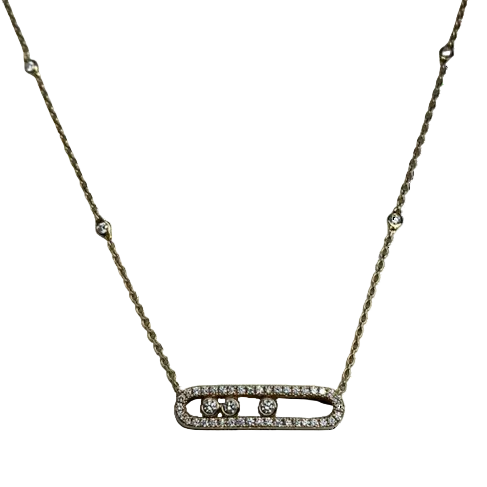 Collier Pendentif MESSIKA "Baby Move Pavé" en or rose et diamants