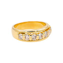 Bague Demi-alliance  Or jaune Diamant