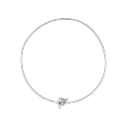 Collier Or blanc Saphir rose