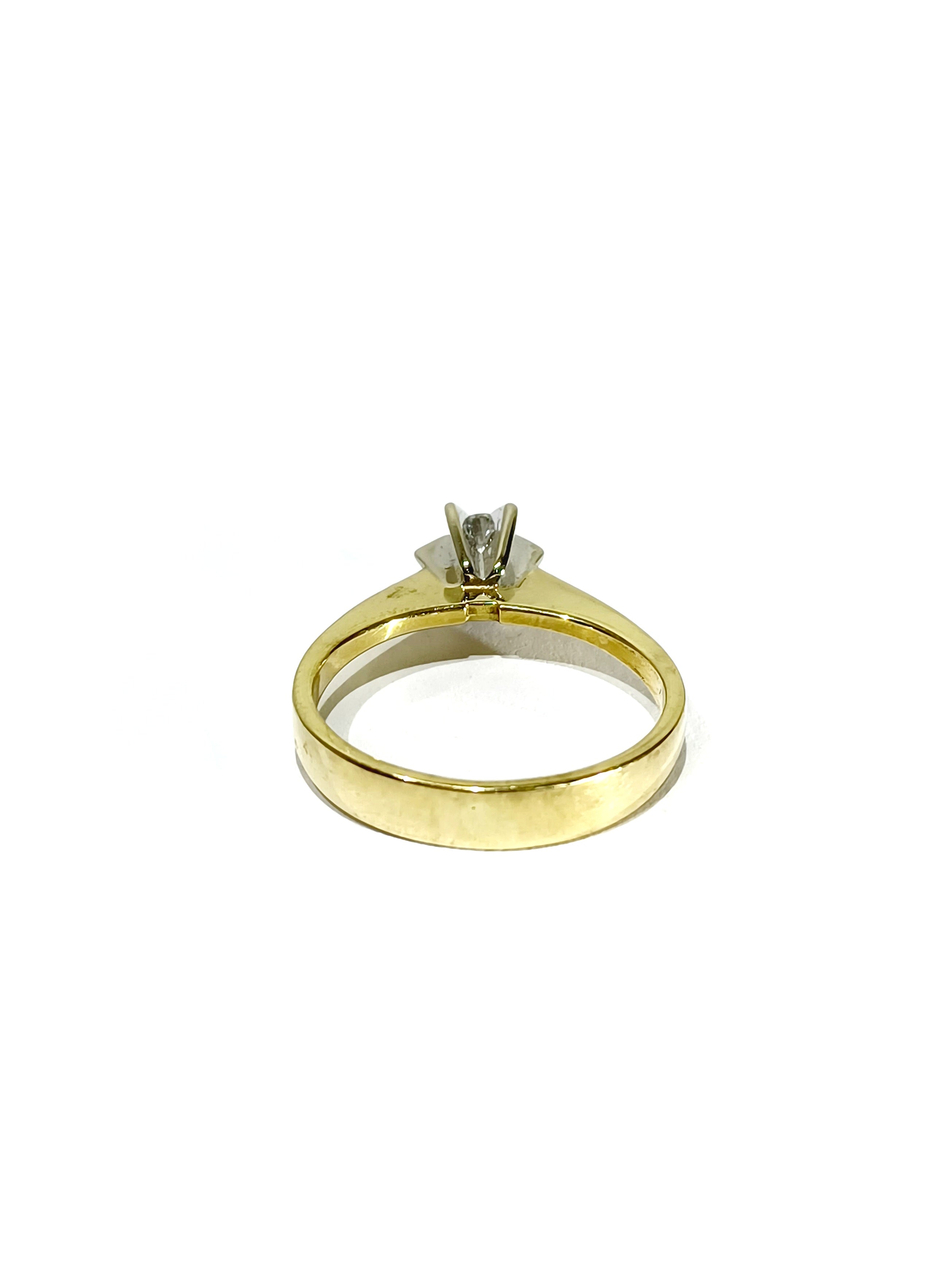 Bague Solitaire en or jaune et diamants