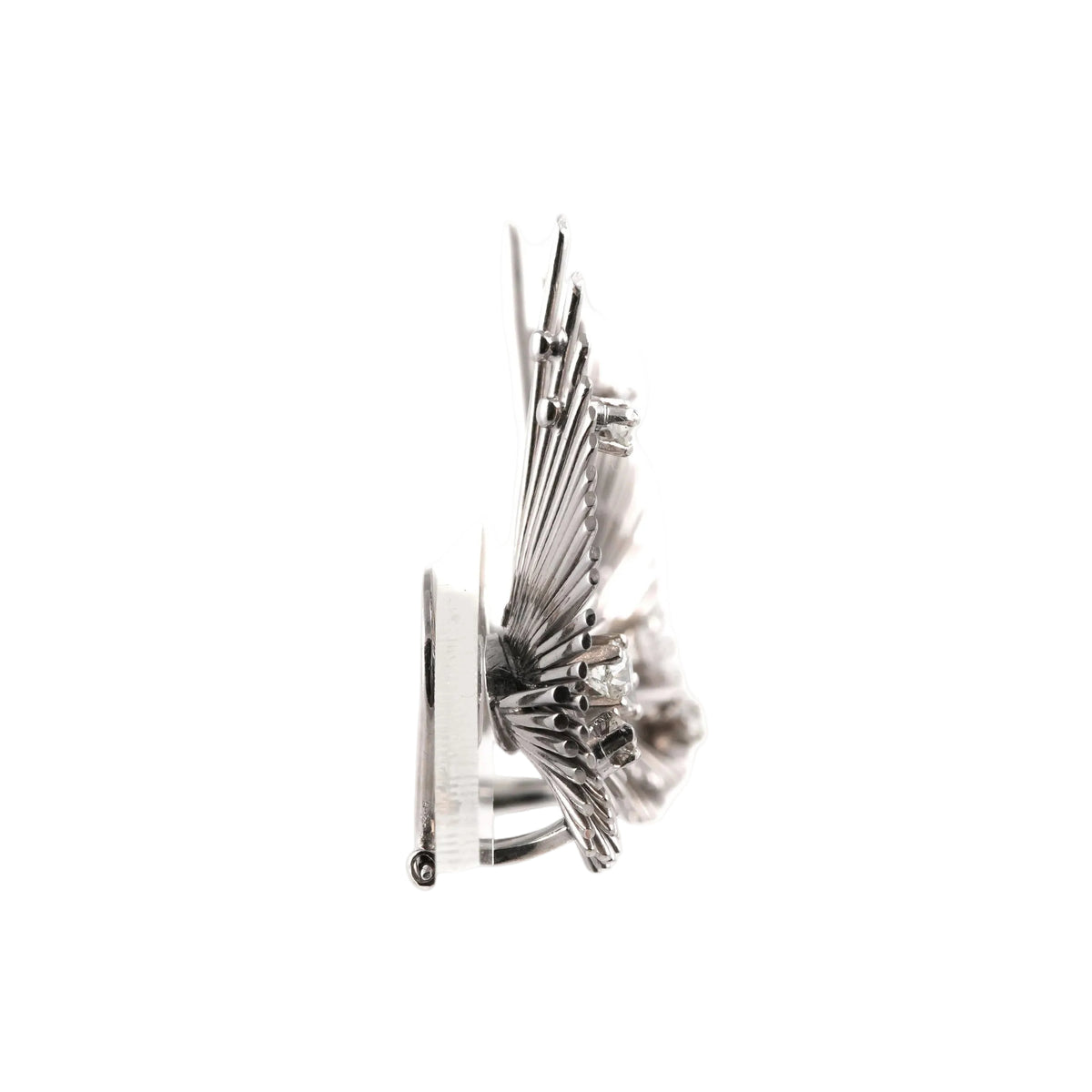 Boucles d'oreilles Clips en or blanc et diamants