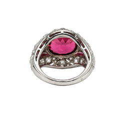 Bague Dôme en platine, tourmaline et diamants