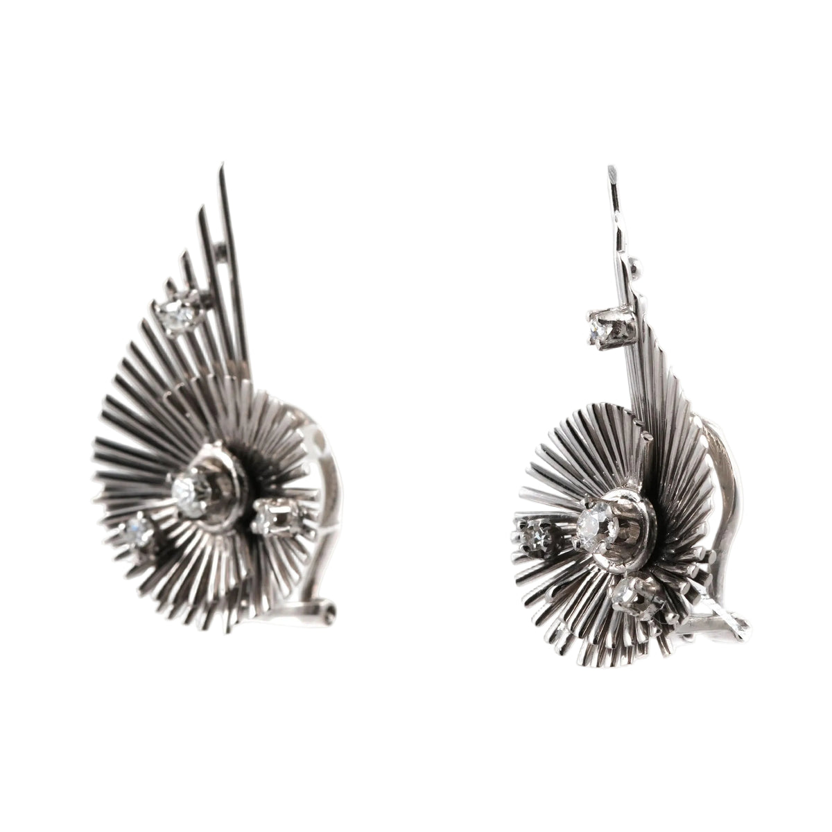 Boucles d'oreilles Clips en or blanc et diamants