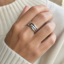 Bague Bandeau en or blanc et diamants