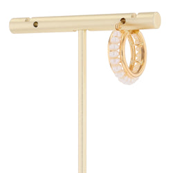 Mono boucle d'oreille Créole en or jaune et perles