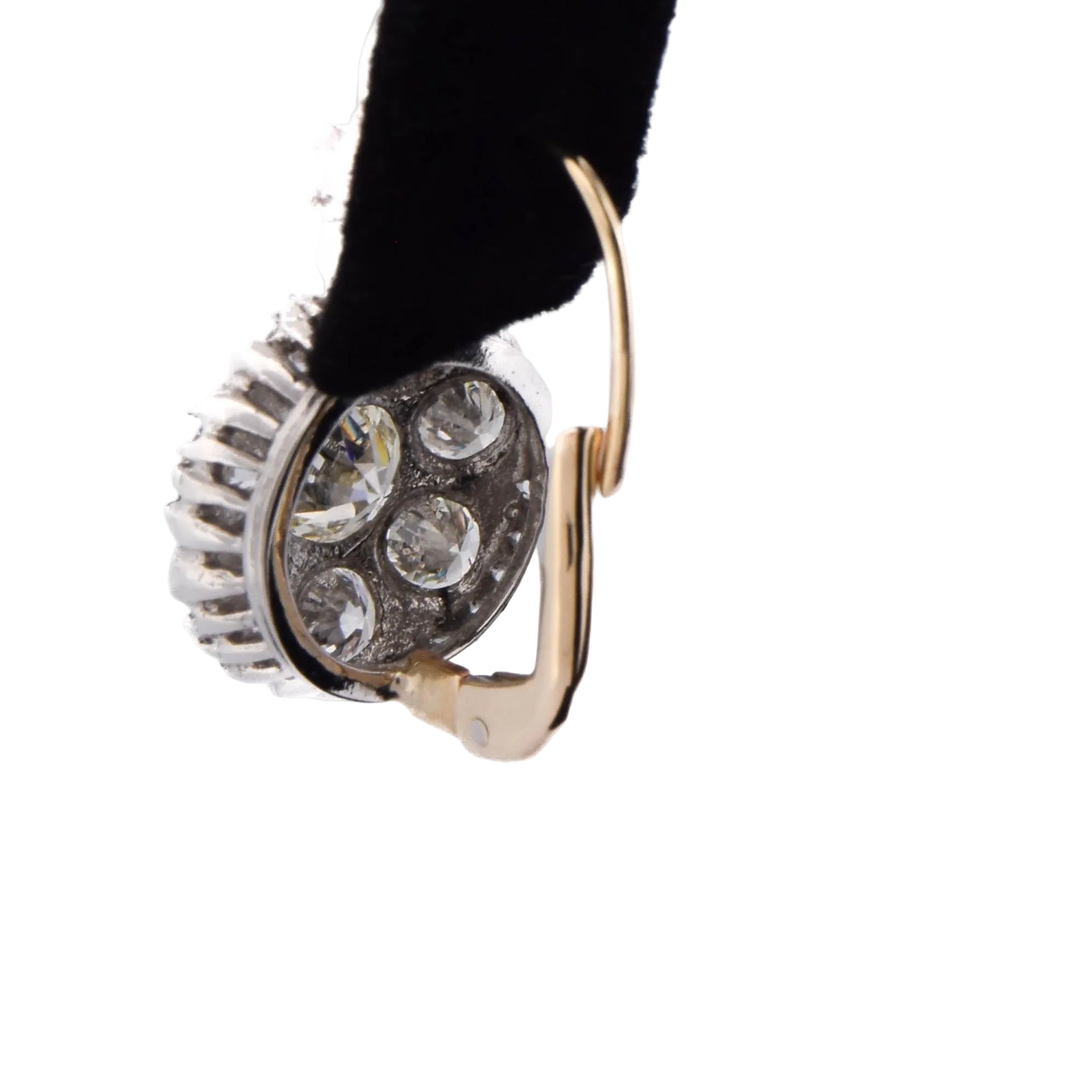 Boucles d'oreilles Dormeuses en platine et diamants