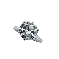 Bague Solitaire en or blanc, platine et diamant
