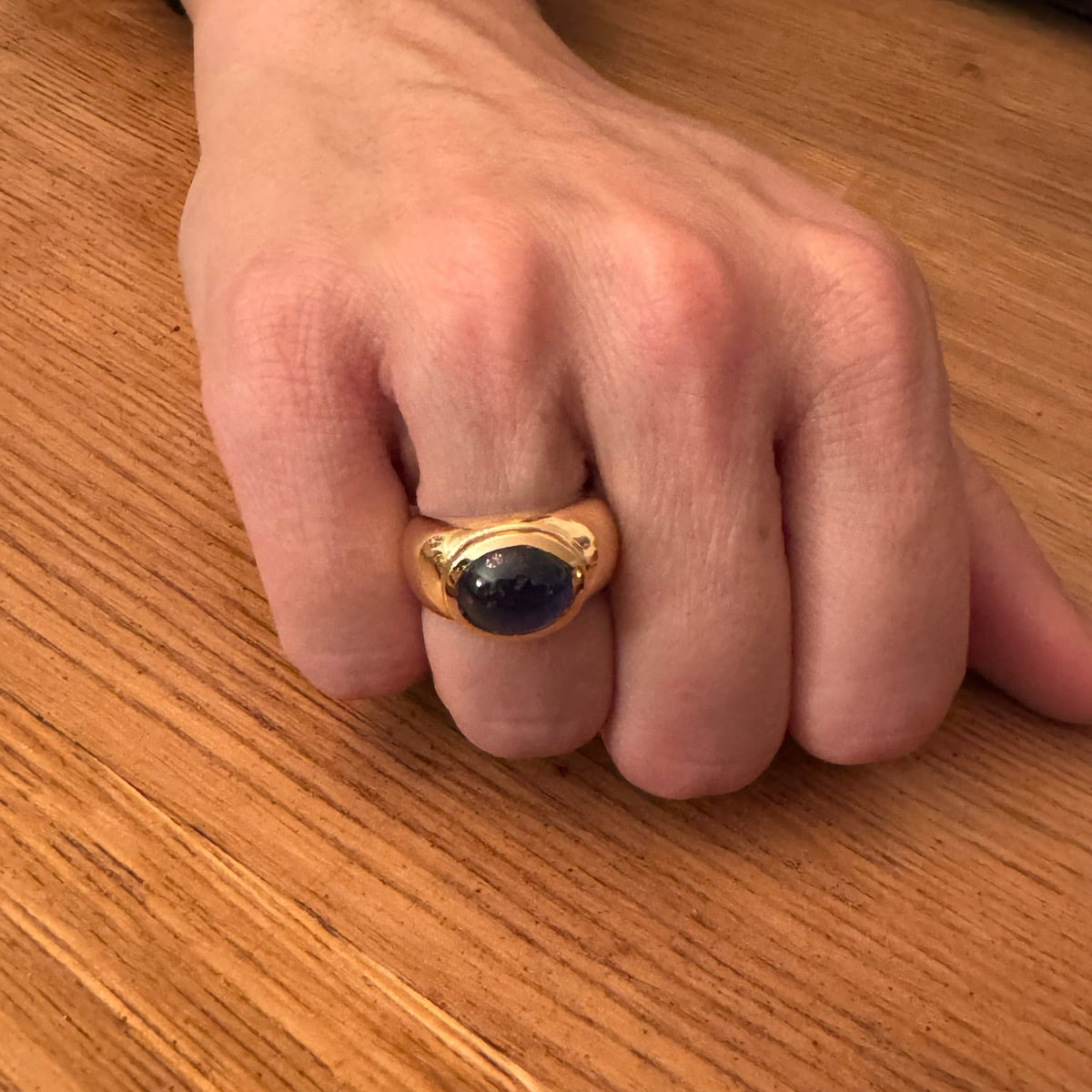 Bague Jonc en or jaune et tanzanite