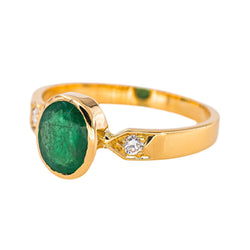 Bague Or jaune Emeraude