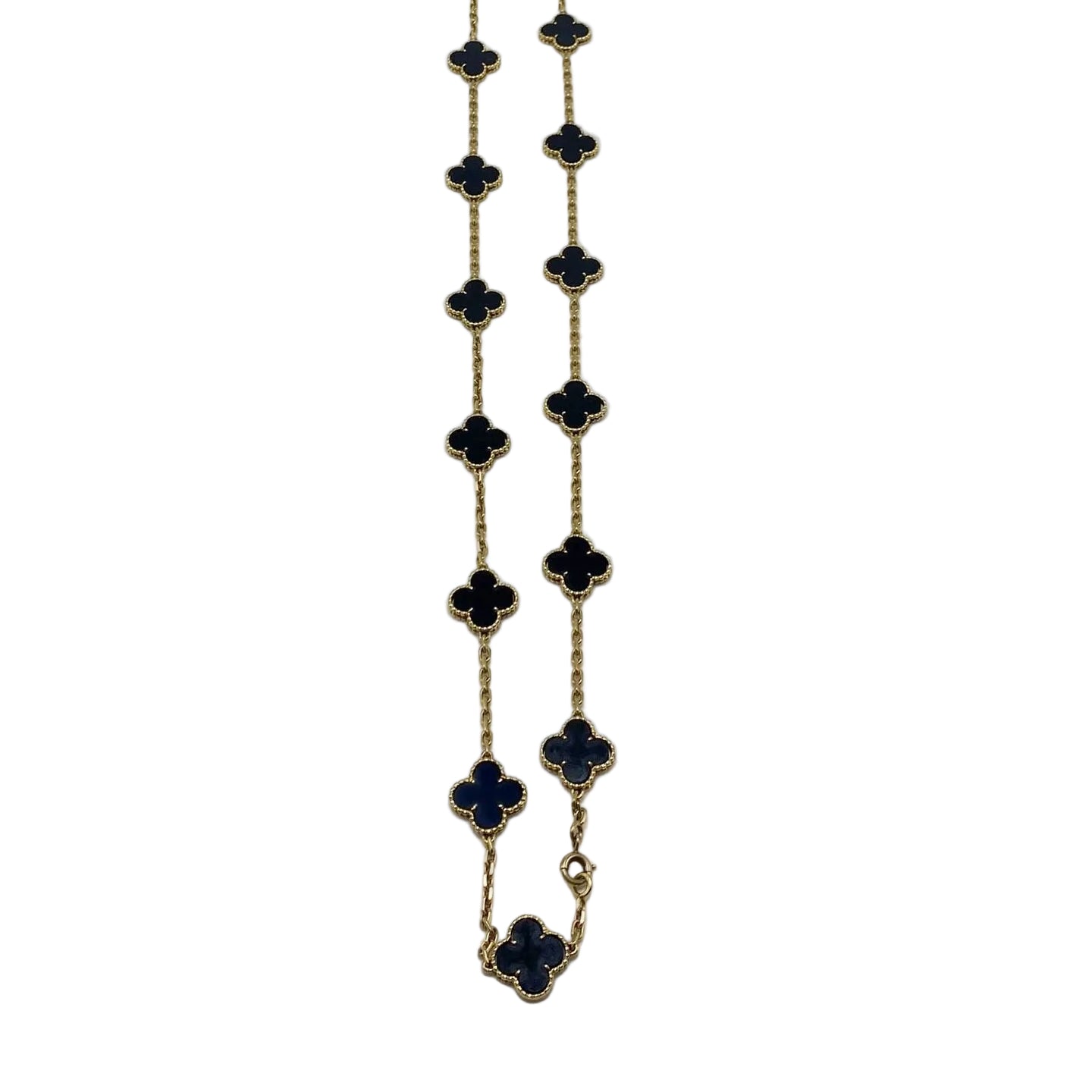 Collier Sautoir VAN CLEEF & ARPELS "Vintage Alhambra" en or jaune et onyx