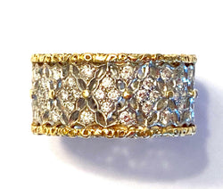 Bague BUCCELLATI collection Eternelle Vietri, en or jaune et or blanc sertie de diamants