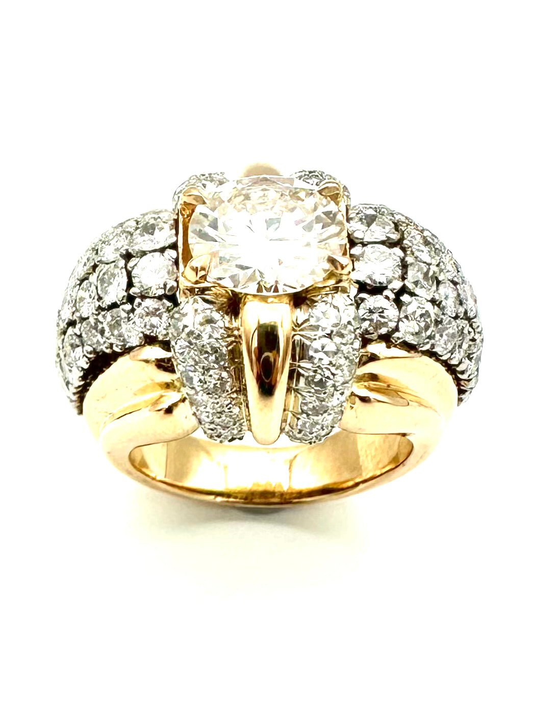 Bague en or, platine et diamants