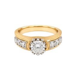 Bague Solitaire en or jaune et diamant
