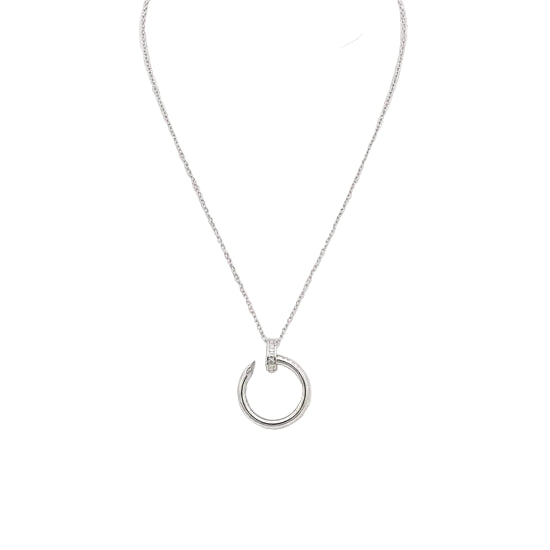 Collier Pendentif CARTIER "Just un Clou" en or blanc et diamants
