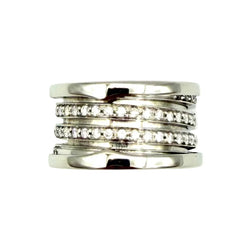 Bague Bandeau BULGARI "B.Zero1" en or blanc et diamants