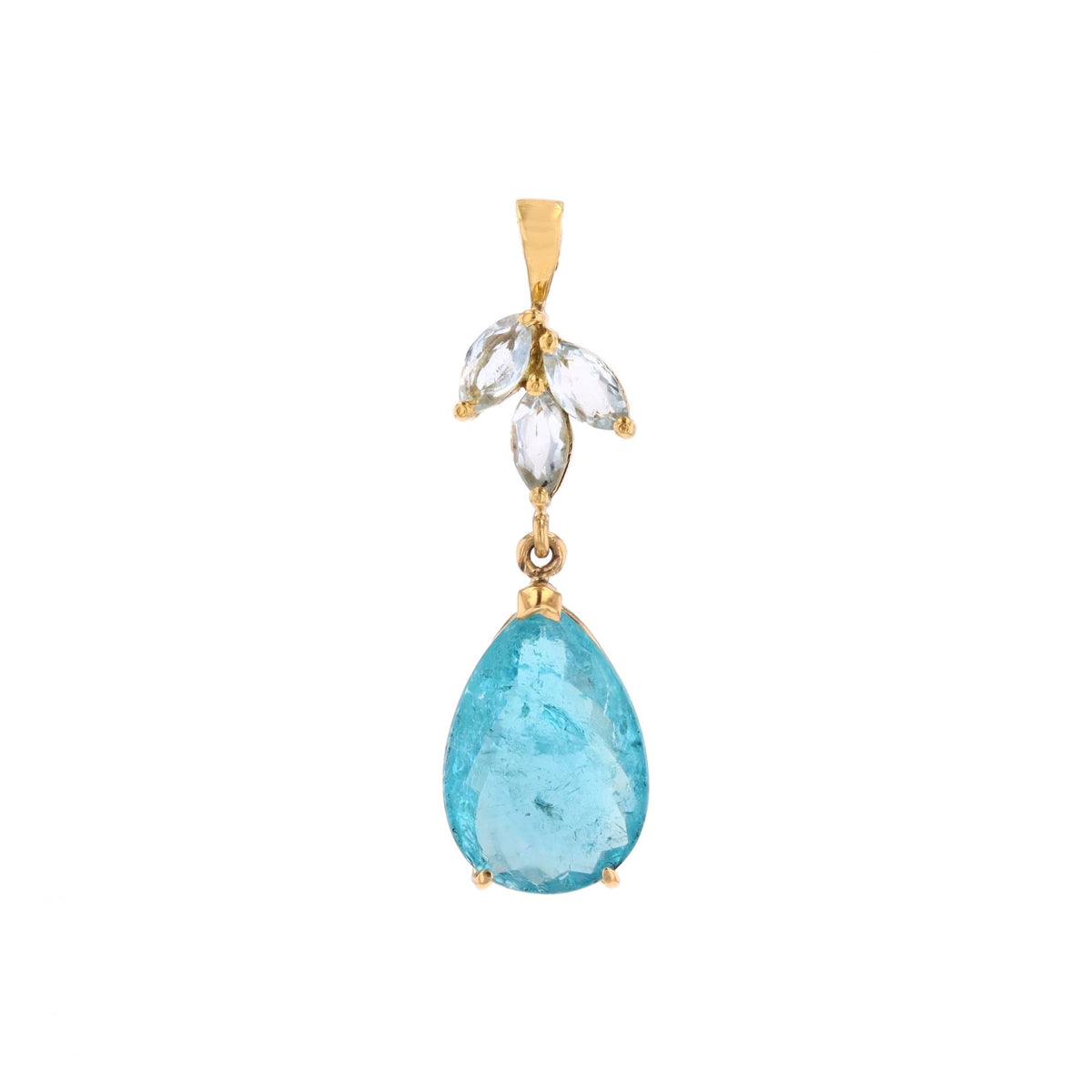 Pendentif en or jaune et aigues-marines