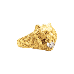 Bague « Lion », or jaune, diamant.