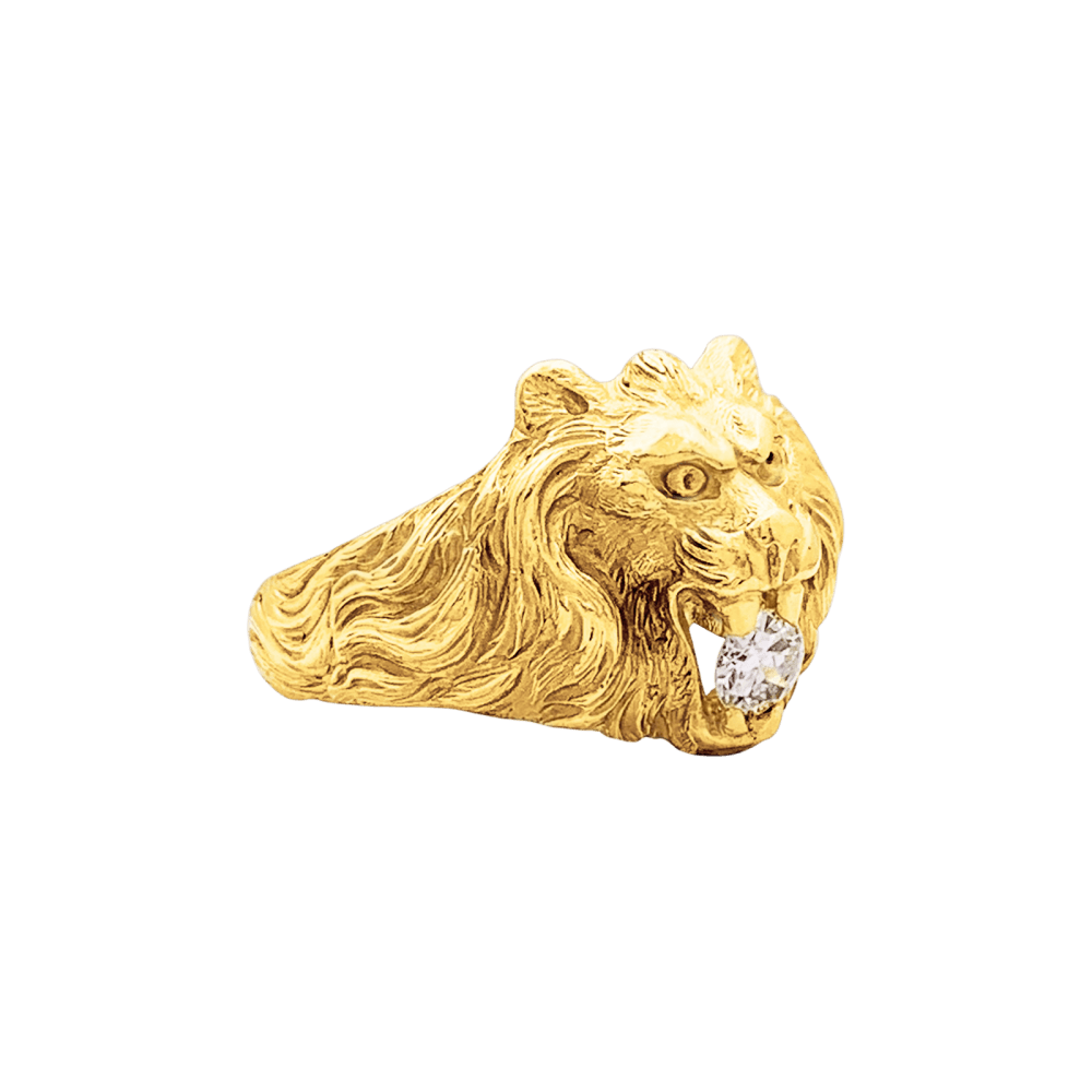 Bague « Lion », or jaune, diamant.