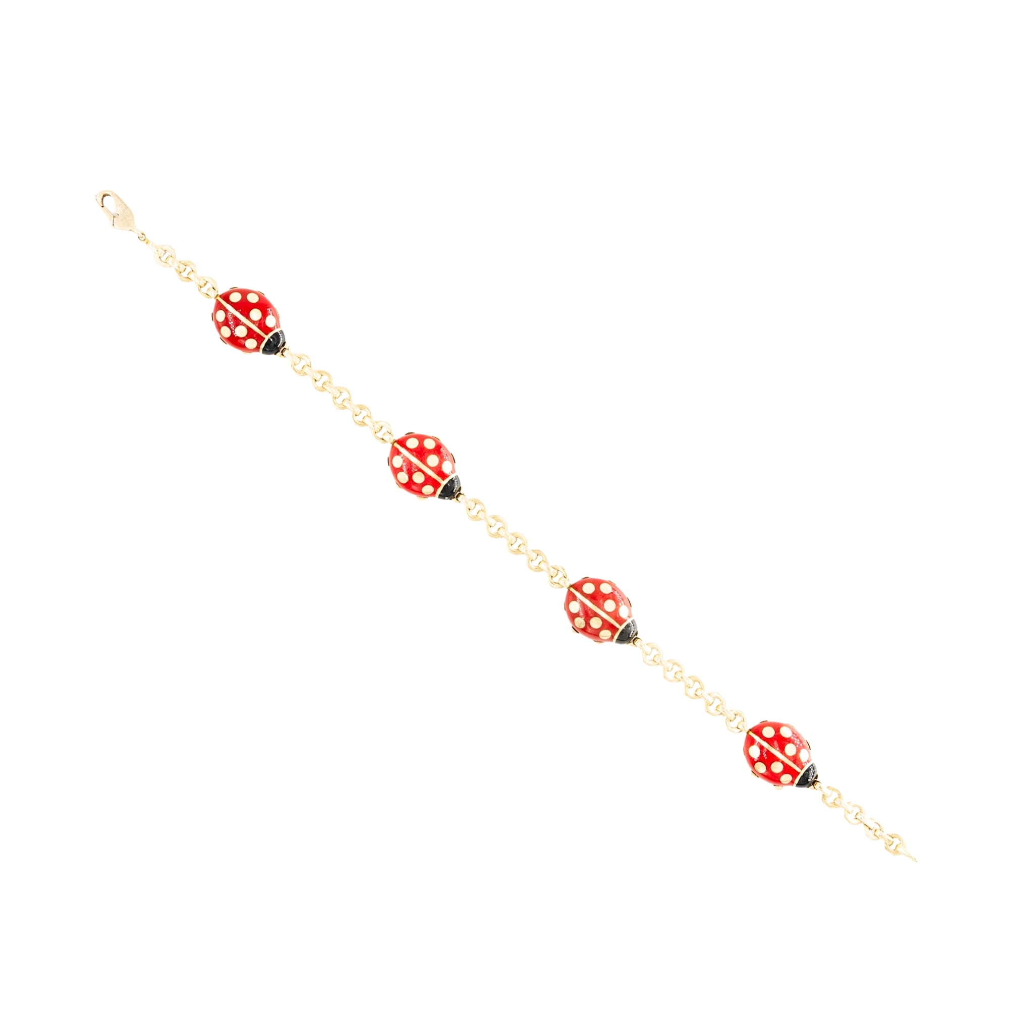 Bracelet CARTIER "Coccinelles" en or jaune et émail