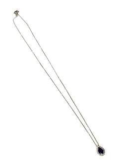 Collier en or blanc, saphir et diamants