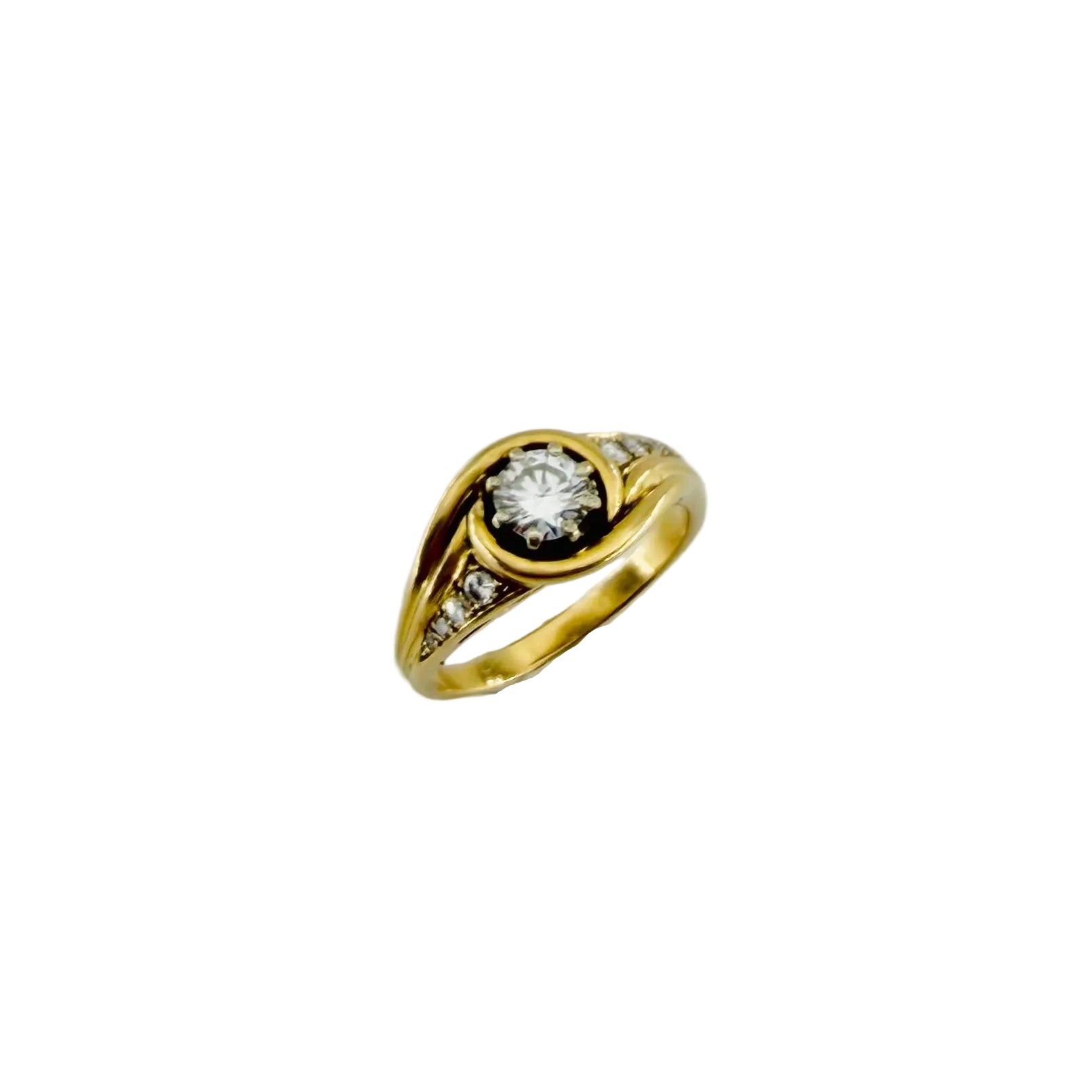 Bague Jonc en or jaune et diamants