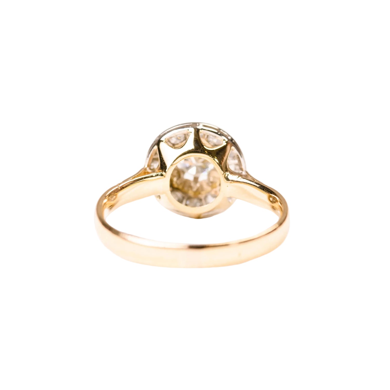 Bague Entourage en or jaune, platine et diamants