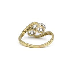Bague Toi & Moi en or blanc, or jaune et diamants