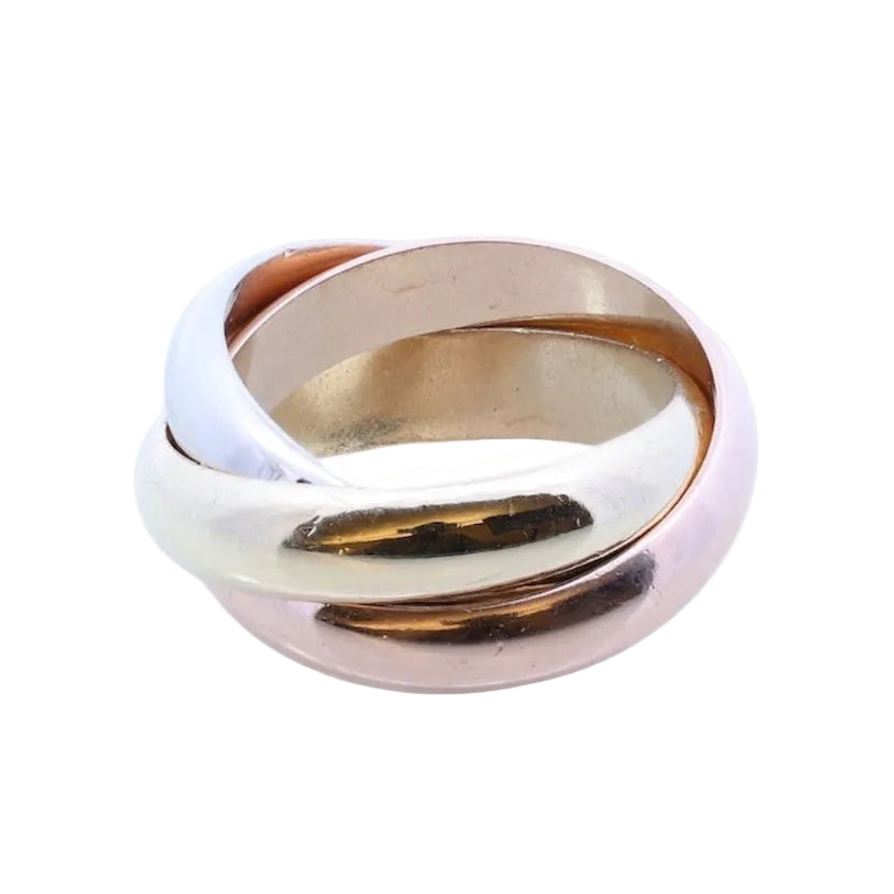 Bague Alliance CARTIER Trinity en or blanc, or jaune et or rose