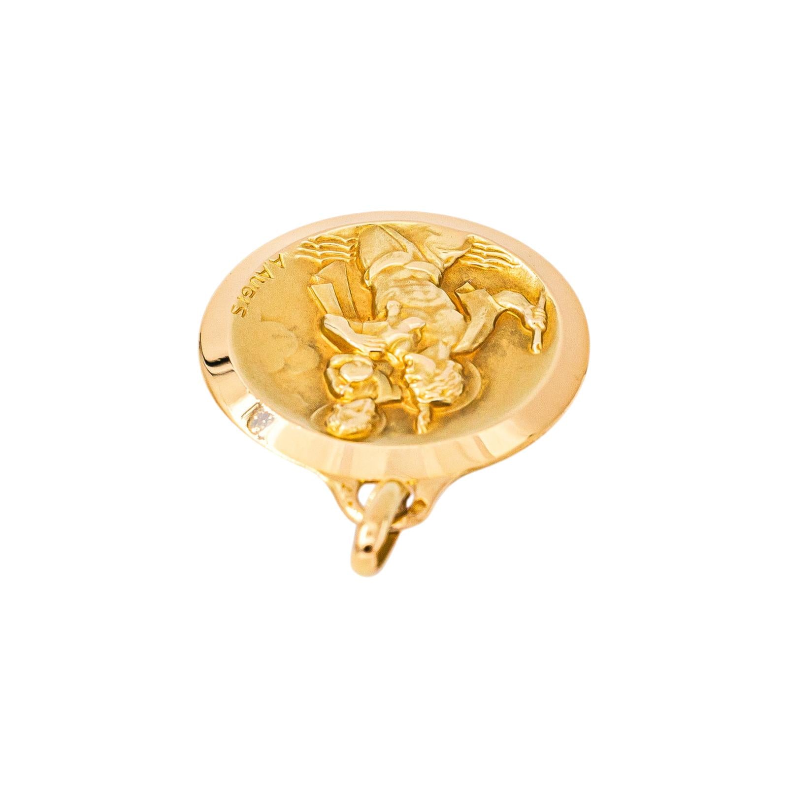 Augis Pendentif Médaille  Or jaune