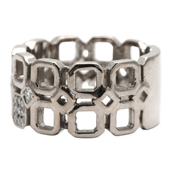 Bague Bandeau en or blanc et diamants